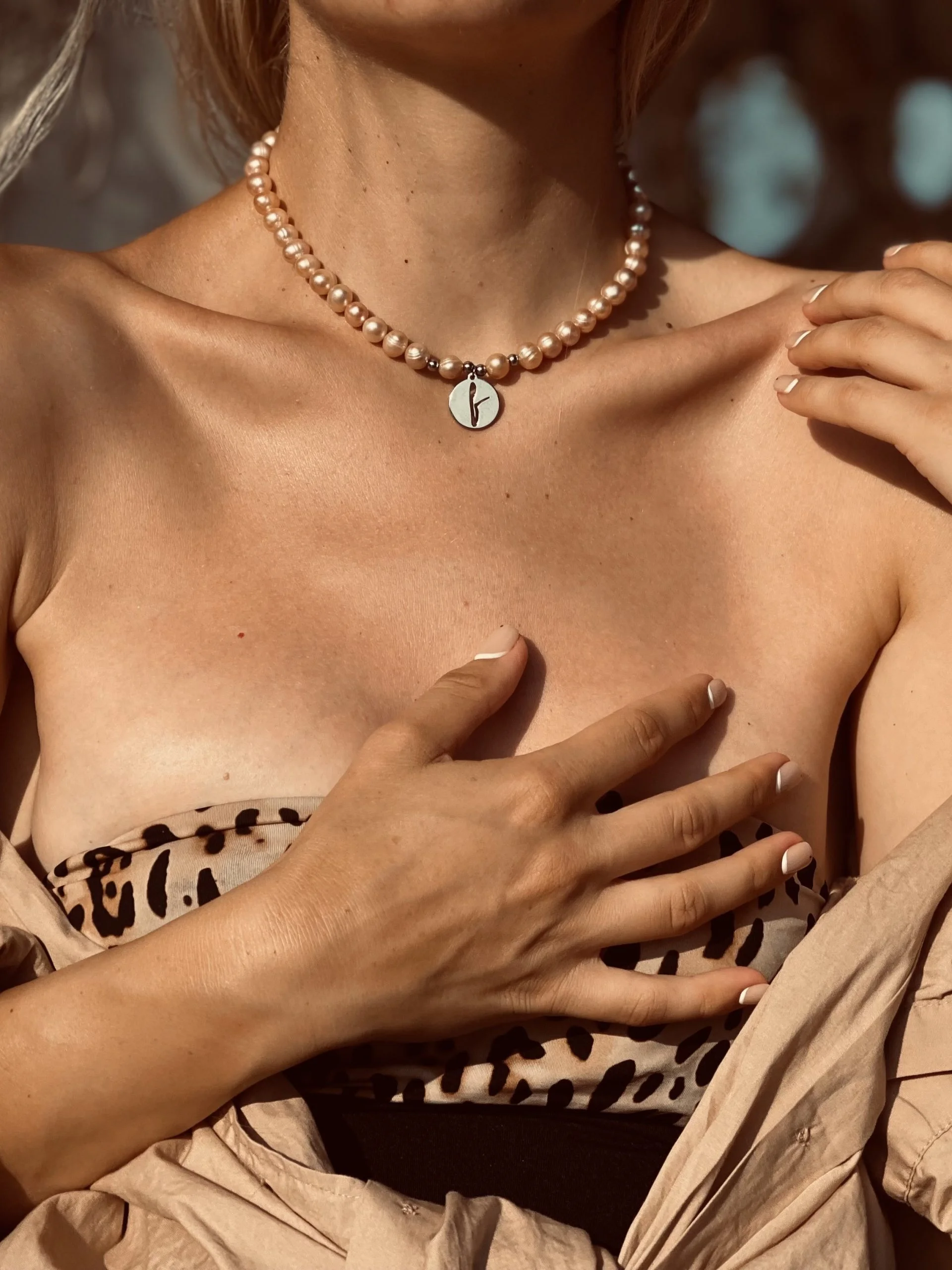 Κολιέ F Pearls Pink Vibes
