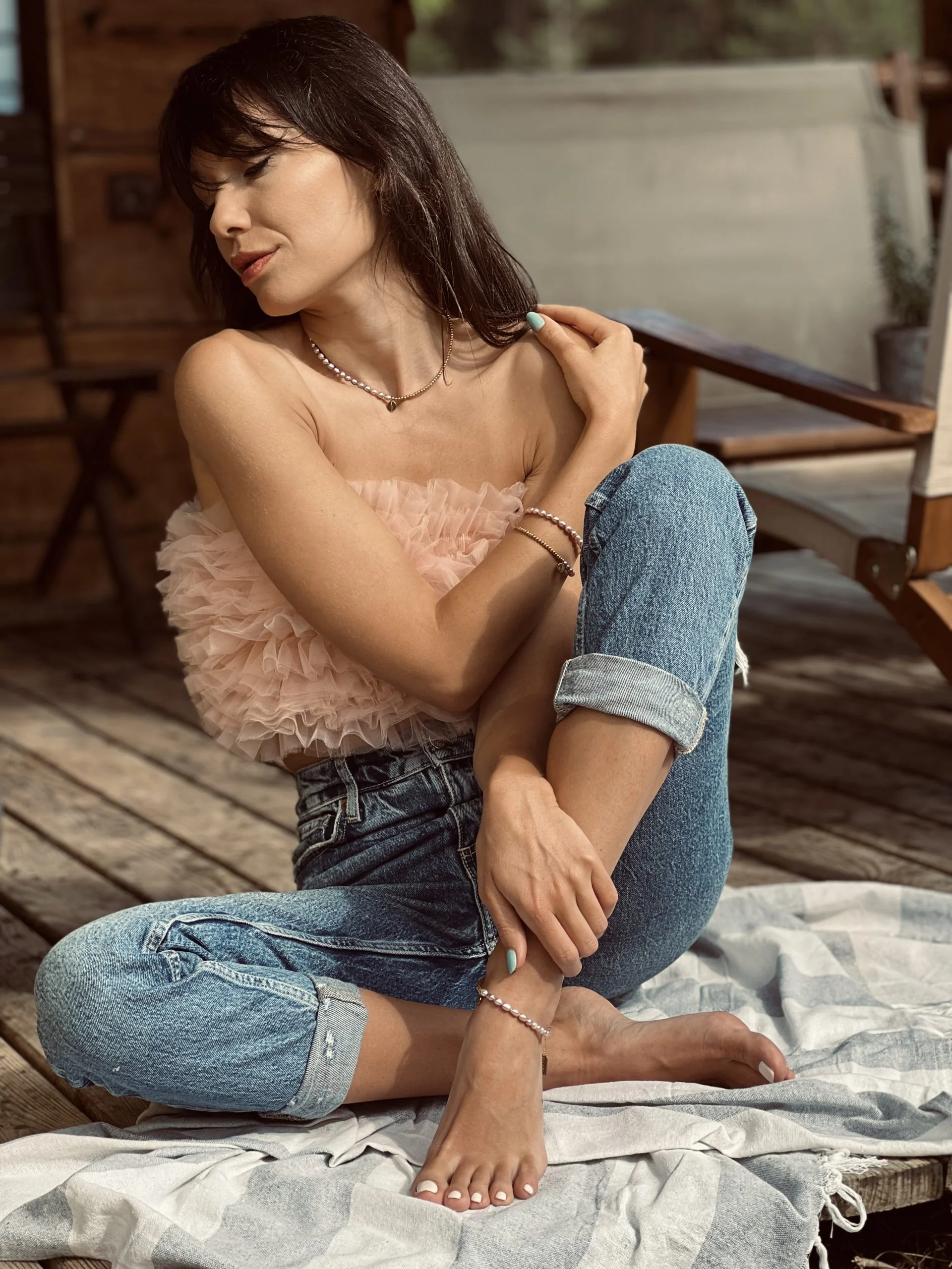 Κολιέ Rice pearls blended Pink vibes