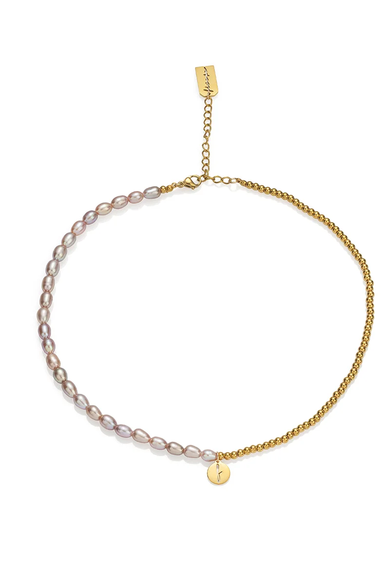 Κολιέ Rice pearls blended Pink vibes