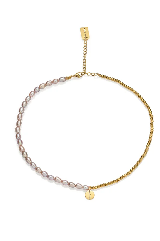 Κολιέ Rice pearls blended Pink vibes