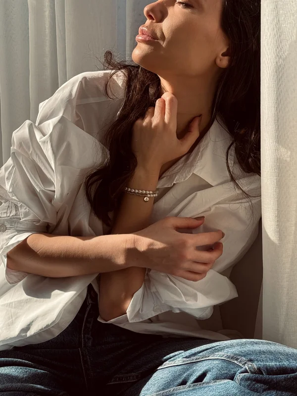 Διπλό βραχιόλι Rice pearls blended