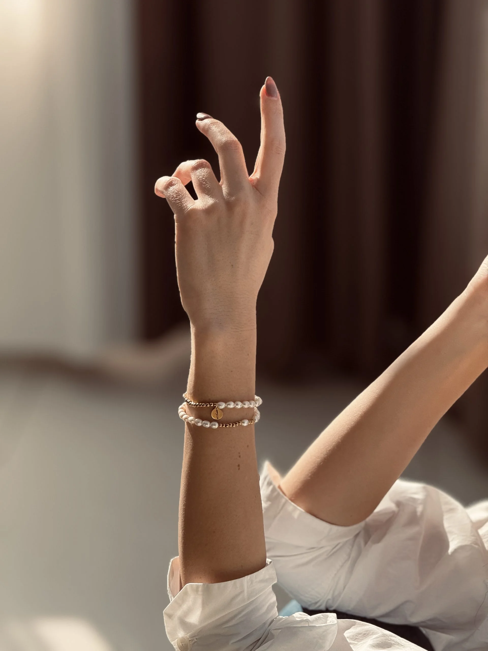 Διπλό βραχιόλι Rice pearls blended